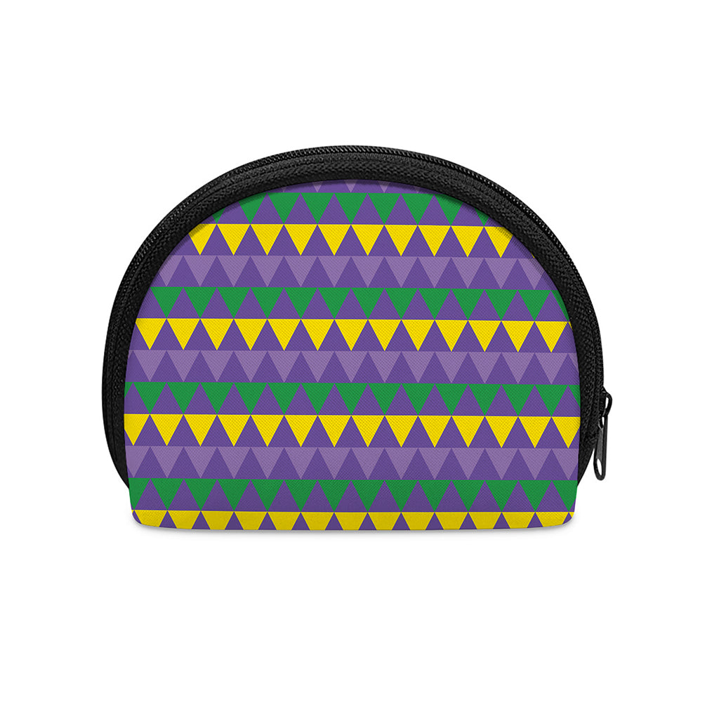 Geometric Mardi Gras Pattern Print Coin Purse