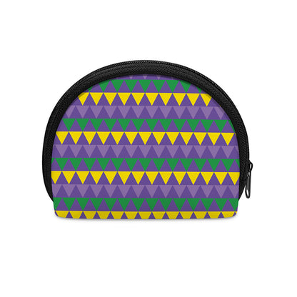 Geometric Mardi Gras Pattern Print Coin Purse