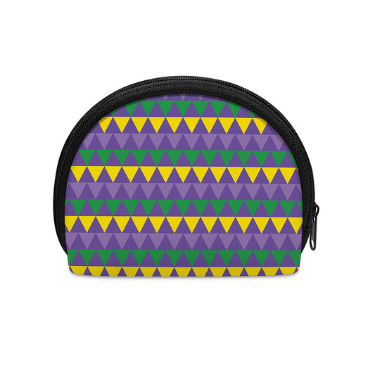 Geometric Mardi Gras Pattern Print Coin Purse