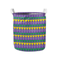 Geometric Mardi Gras Pattern Print Collapsible Laundry Basket