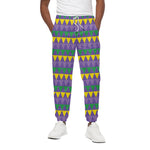 Geometric Mardi Gras Pattern Print Cotton Pants