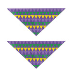 Geometric Mardi Gras Pattern Print Dog Bandana