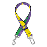 Geometric Mardi Gras Pattern Print Dog Seat Belt
