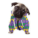 Geometric Mardi Gras Pattern Print Dog Zip Up Hoodie