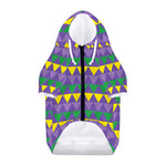 Geometric Mardi Gras Pattern Print Dog Zip Up Hoodie