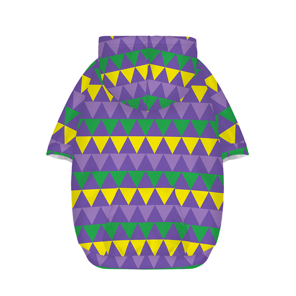Geometric Mardi Gras Pattern Print Dog Zip Up Hoodie