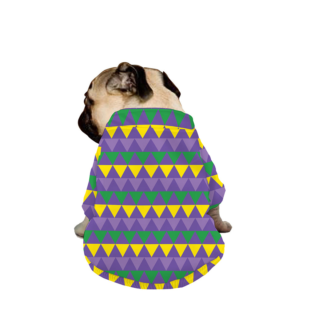 Geometric Mardi Gras Pattern Print Dog Zip Up Jacket