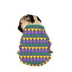 Geometric Mardi Gras Pattern Print Dog Zip Up Jacket