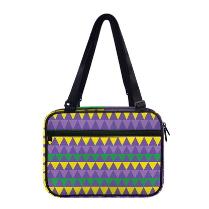 Geometric Mardi Gras Pattern Print Double Strap Bible Bag