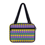 Geometric Mardi Gras Pattern Print Double Strap Bible Bag