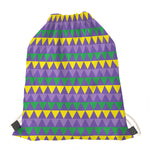 Geometric Mardi Gras Pattern Print Drawstring Bag