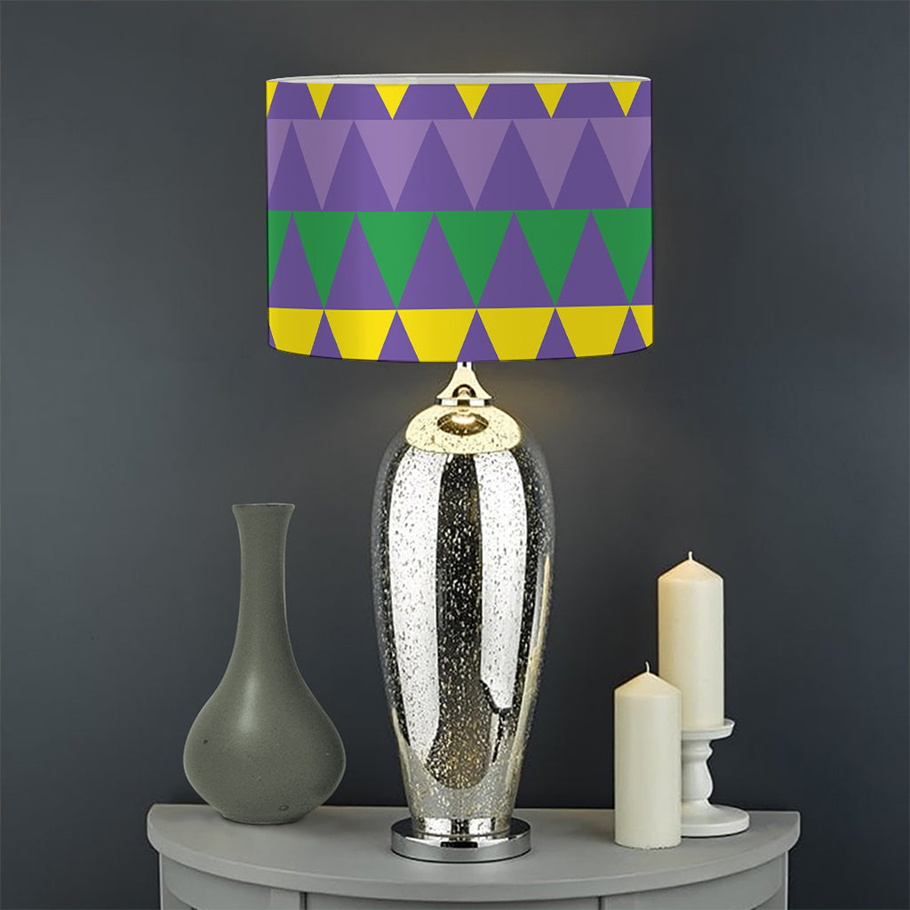Geometric Mardi Gras Pattern Print Drum Lamp Shade