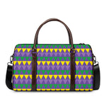 Geometric Mardi Gras Pattern Print Duffle Bag