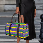 Geometric Mardi Gras Pattern Print Duffle Bag