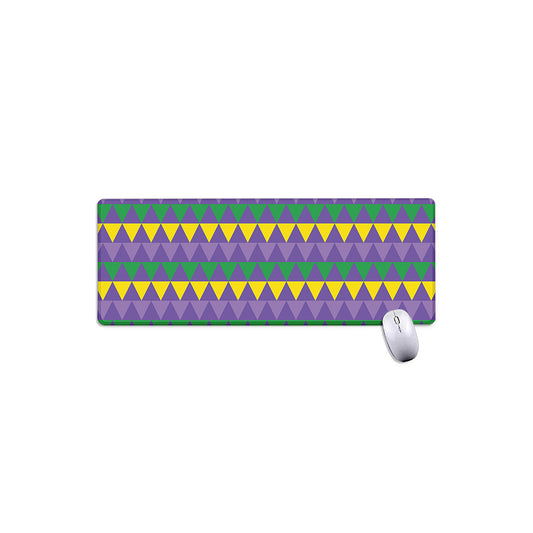 Geometric Mardi Gras Pattern Print Extended Mouse Pad