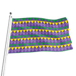Geometric Mardi Gras Pattern Print Flag