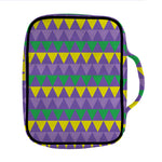 Geometric Mardi Gras Pattern Print Front Pocket Bible Bag