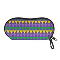 Geometric Mardi Gras Pattern Print Glasses Case