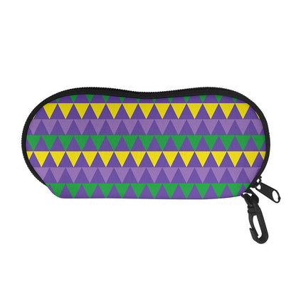 Geometric Mardi Gras Pattern Print Glasses Case