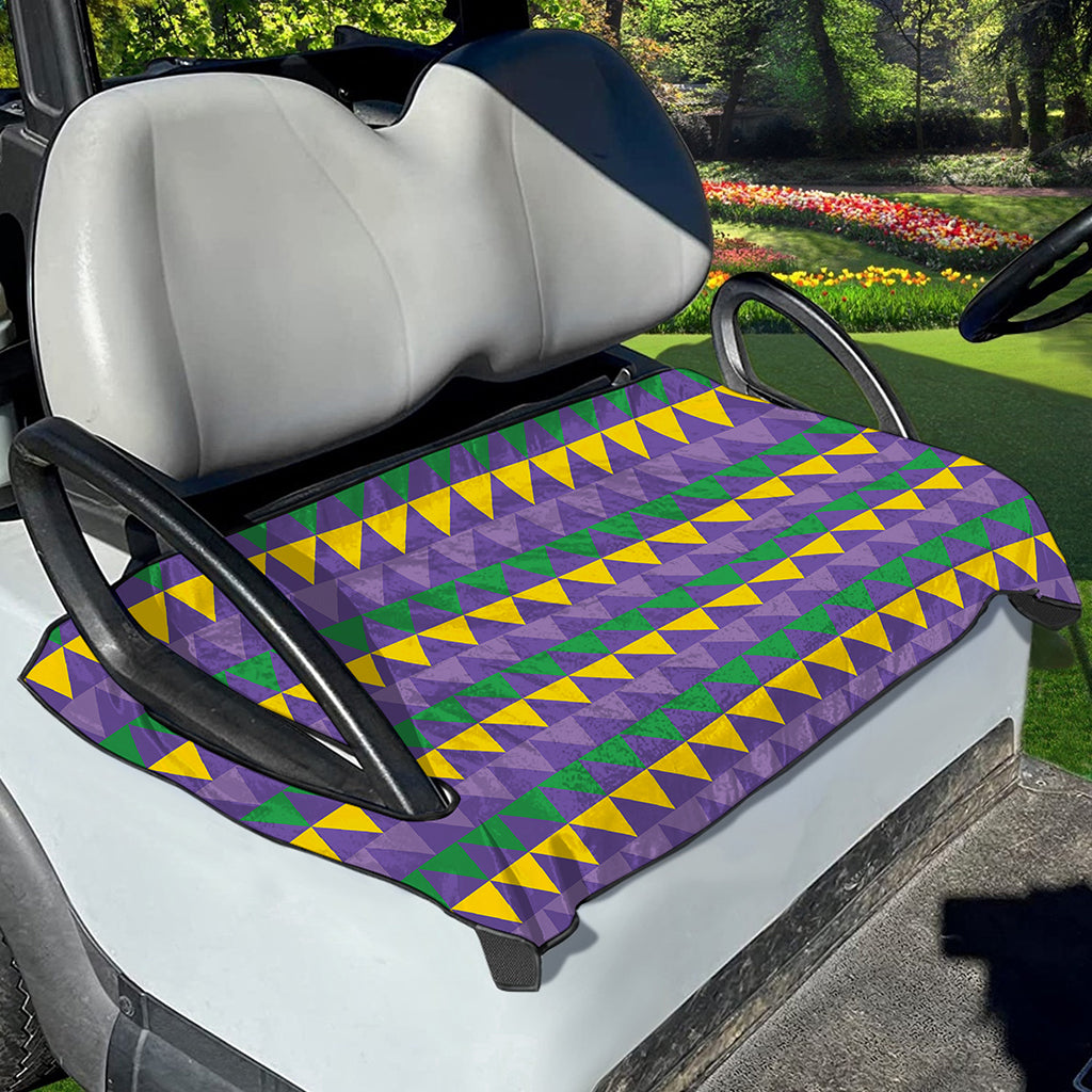 Geometric Mardi Gras Pattern Print Golf Cart Seat Cover