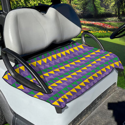 Geometric Mardi Gras Pattern Print Golf Cart Seat Cover