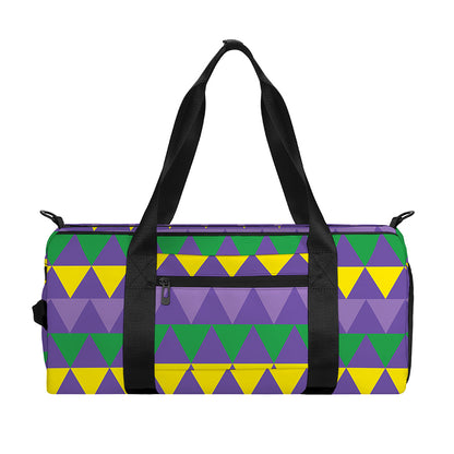 Geometric Mardi Gras Pattern Print Gym Bag