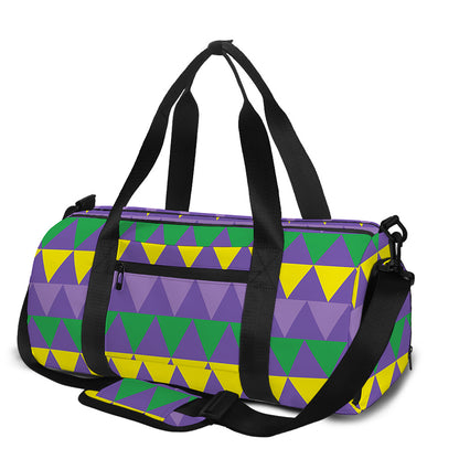 Geometric Mardi Gras Pattern Print Gym Bag