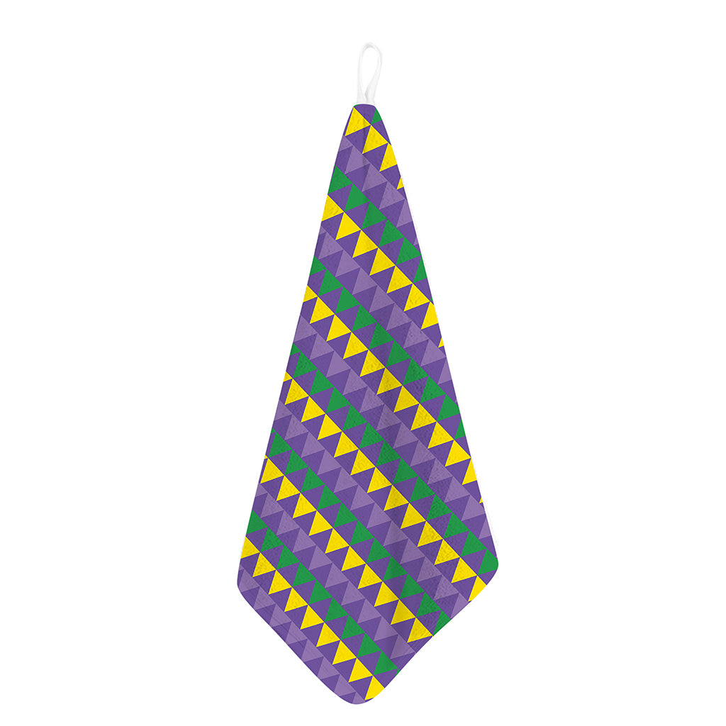 Geometric Mardi Gras Pattern Print Hand Towel