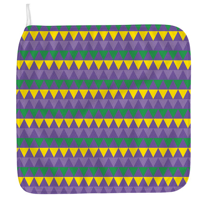 Geometric Mardi Gras Pattern Print Hand Towel