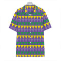 Geometric Mardi Gras Pattern Print Hawaiian Shirt