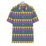 Geometric Mardi Gras Pattern Print Hawaiian Shirt
