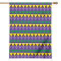 Geometric Mardi Gras Pattern Print House Flag
