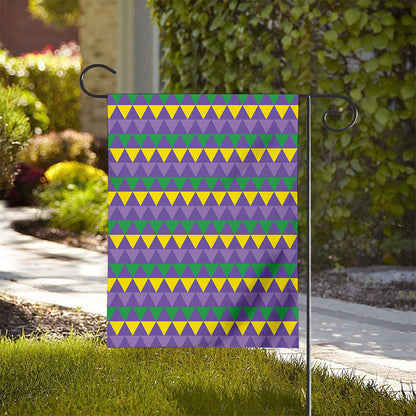 Geometric Mardi Gras Pattern Print House Flag