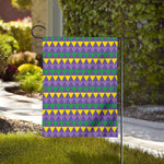 Geometric Mardi Gras Pattern Print House Flag