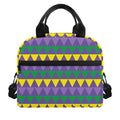 Geometric Mardi Gras Pattern Print Insulated Lunch Bag