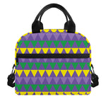 Geometric Mardi Gras Pattern Print Insulated Lunch Bag