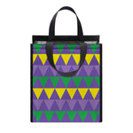 Geometric Mardi Gras Pattern Print Insulated Lunch Tote