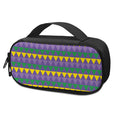 Geometric Mardi Gras Pattern Print Portable Cooler Travel Case