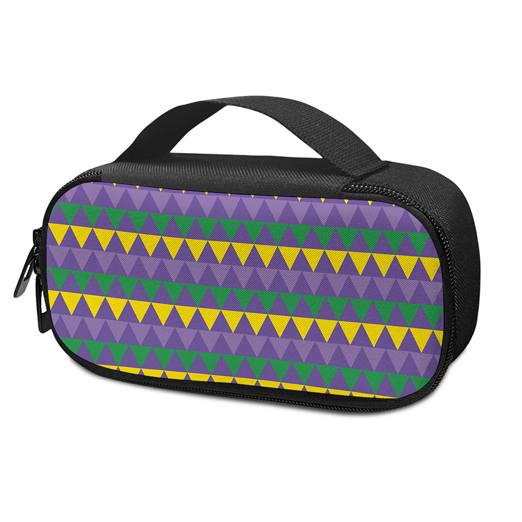 Geometric Mardi Gras Pattern Print Insulin Cooler Travel Case