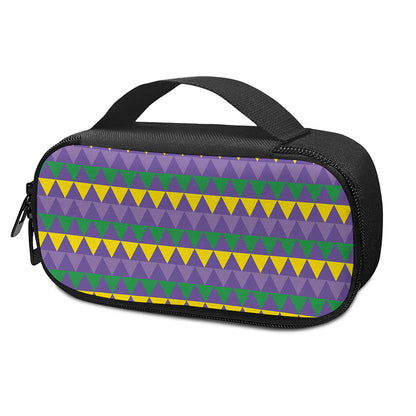 Geometric Mardi Gras Pattern Print Insulin Cooler Travel Case