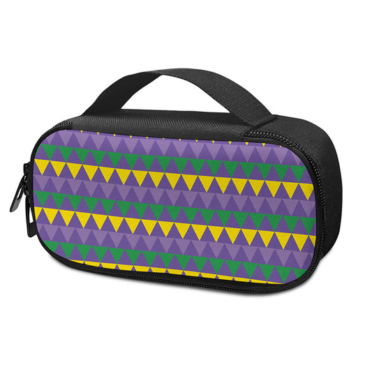 Geometric Mardi Gras Pattern Print Insulin Cooler Travel Case