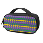 Geometric Mardi Gras Pattern Print Insulin Cooler Travel Case