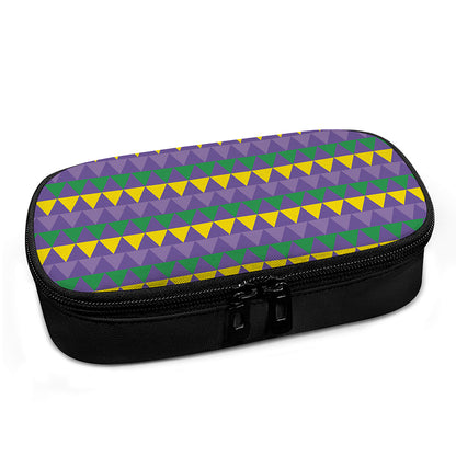 Geometric Mardi Gras Pattern Print Insulin Cooler Travel Case