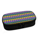 Geometric Mardi Gras Pattern Print Insulin Cooler Travel Case