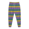 Geometric Mardi Gras Pattern Print Jogger Pants