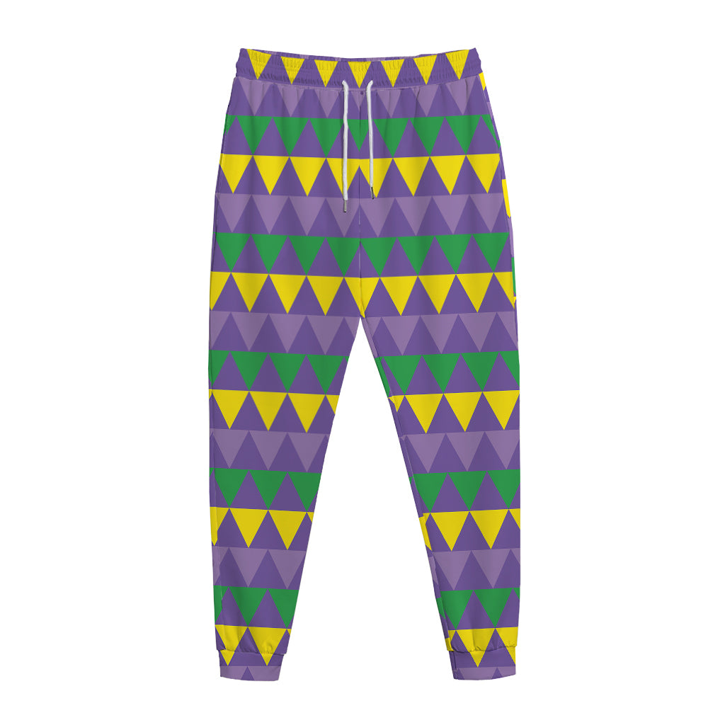 Geometric Mardi Gras Pattern Print Jogger Pants