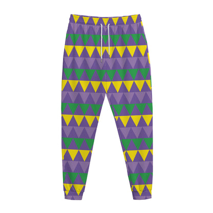Geometric Mardi Gras Pattern Print Jogger Pants