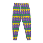 Geometric Mardi Gras Pattern Print Jogger Pants