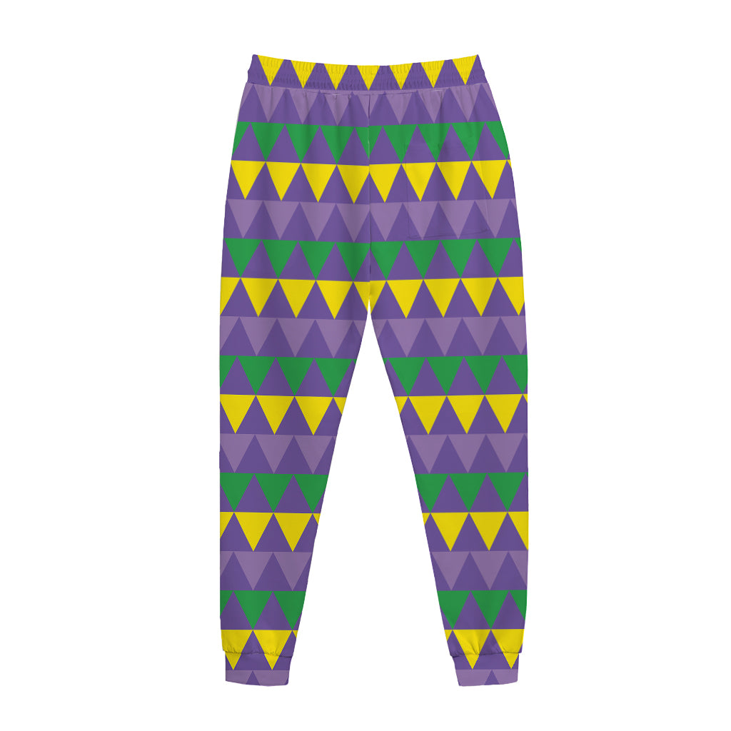 Geometric Mardi Gras Pattern Print Jogger Pants