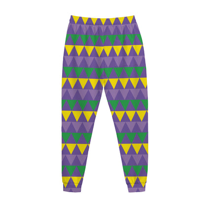 Geometric Mardi Gras Pattern Print Jogger Pants
